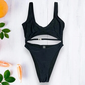 Fashion Nova Black Cut Out  Swimsuit
